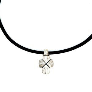 James Avery 925 Black Cord Cross Necklace - Vintage